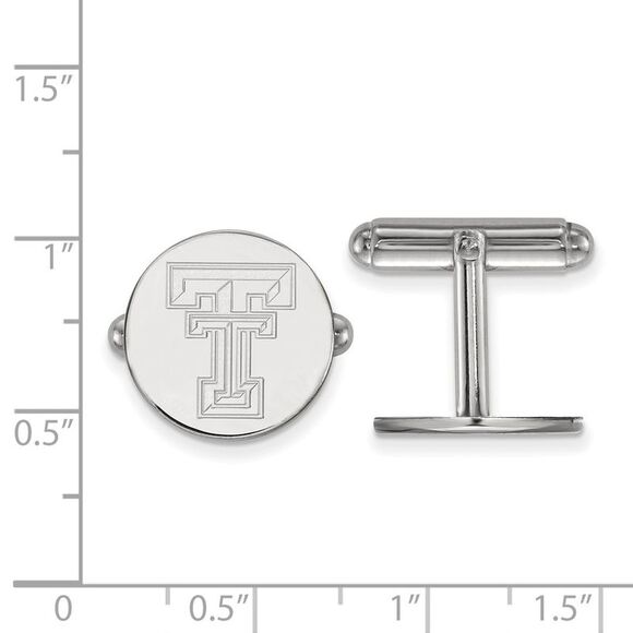 Sterling Silver Texas Tech University 'TT' Cuff Links - Picture 2 of 3